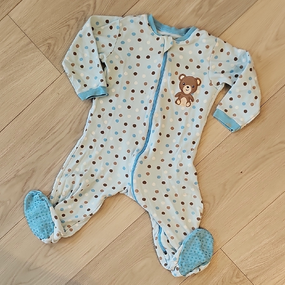 Tuffy Bear & Polka Dot‎ Footed Sleeper, 12 Months